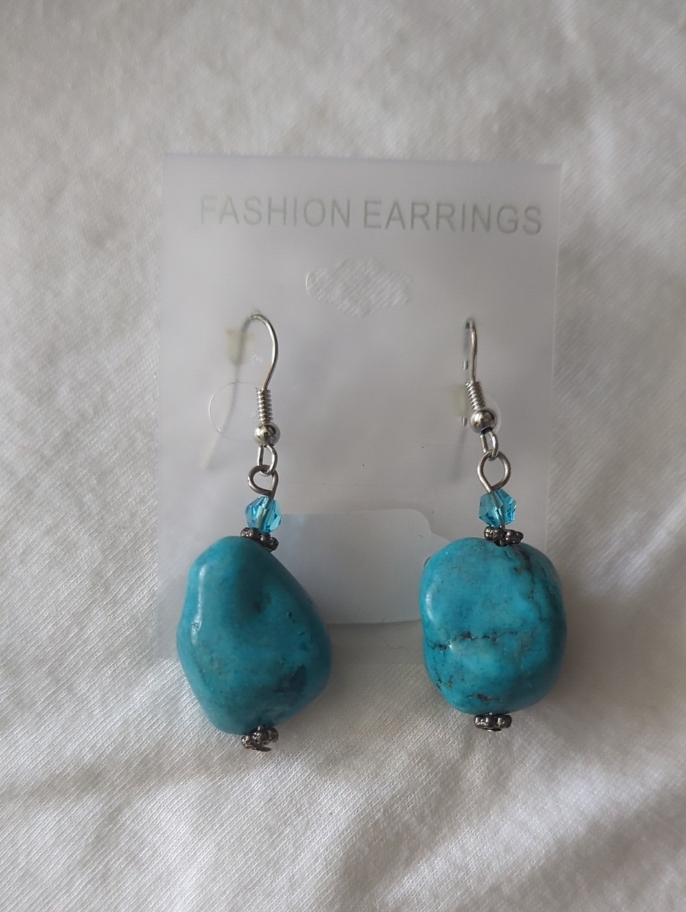Turquoise Stone Drop Earrings -